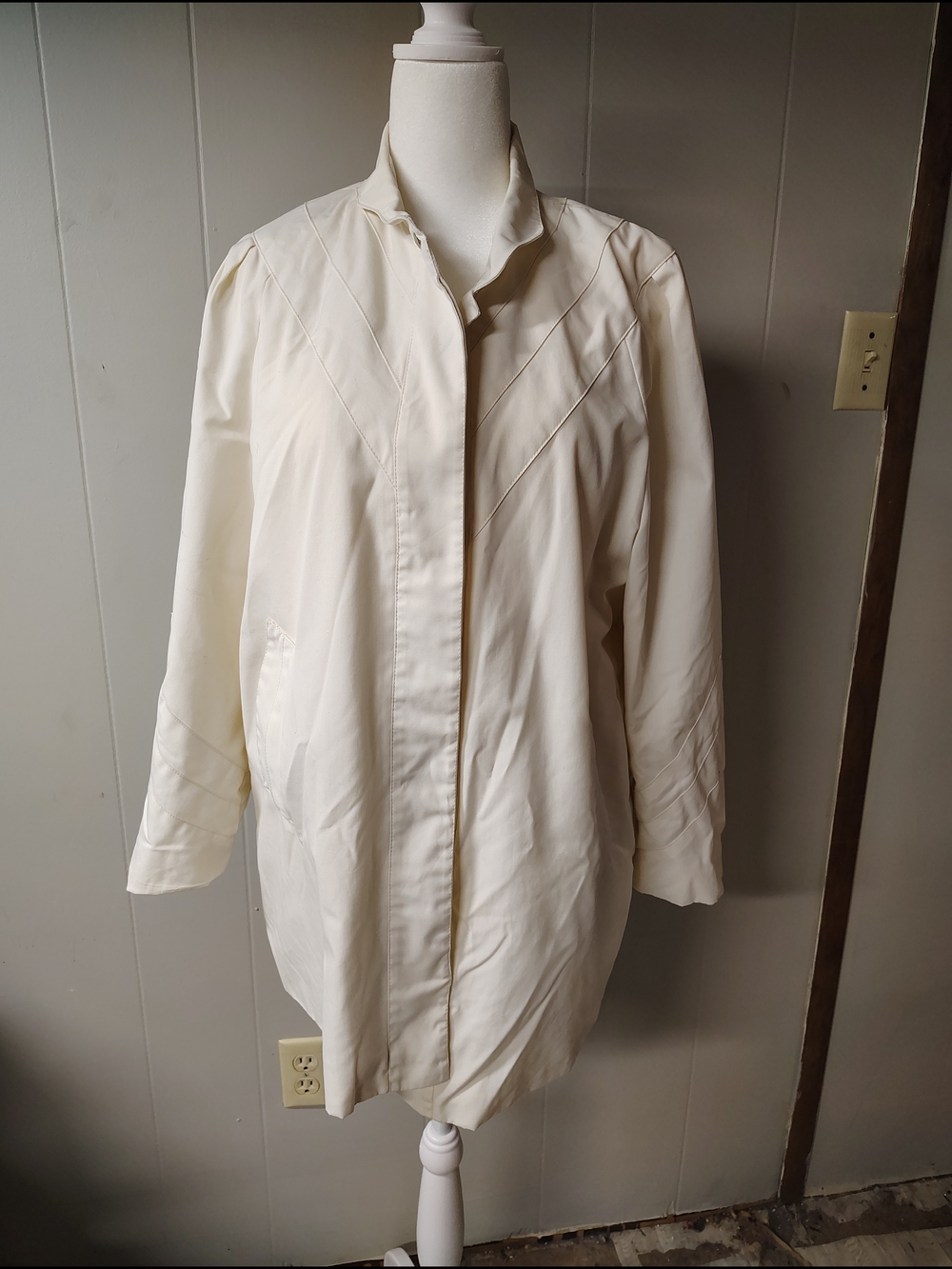 Rain Rambler's  Cream Lightweight Casual Shirt Jacket Size M 80s